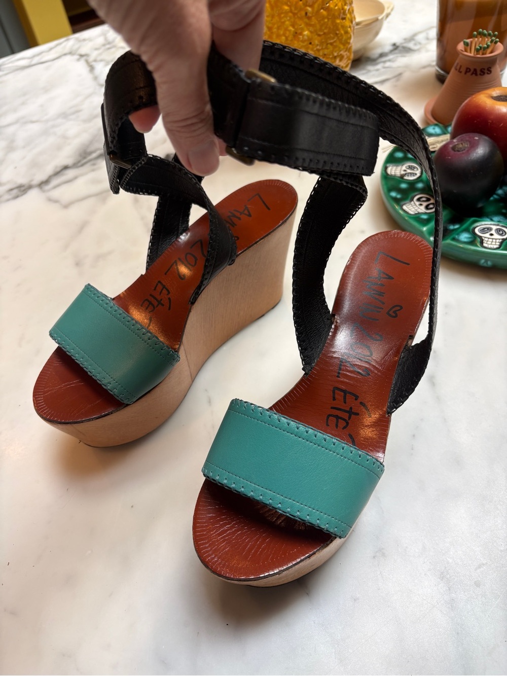 Lanvin Ete 2012 colorblock platform sandals size 39